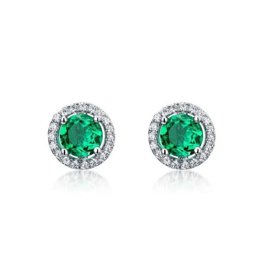 0.15ct  Emerald Diamond Earrings In White Gold