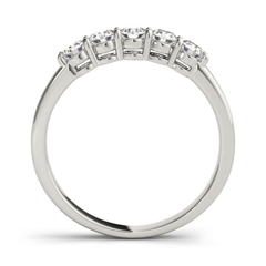 Prong Set Natural Round Brilliant Cut 5 Stone Engagement Ring in Platinum | Luxury Jewellery