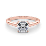 IGI Lab-Grown Cushion Diamond 4 Prong Set Solitaire Engagement Ring, D Color VVS Clarity