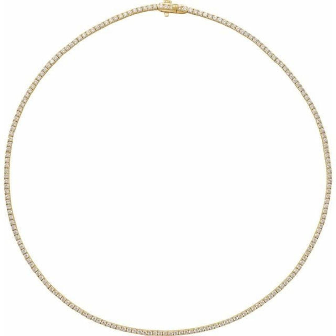 2.50ct Lab Diamond Tennis Necklace In Gold