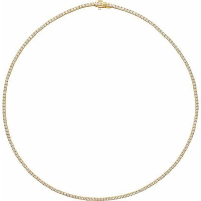 2.50ct Lab Diamond Tennis Necklace In Gold