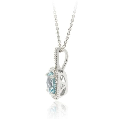 0.20ct Blue Topaz Stone Necklace