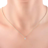 Collier pendentif halo en or blanc avec diamants de laboratoire de 0,50 ct