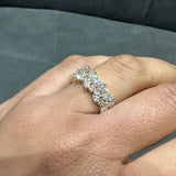 Halb-Ewigkeitsring mit Marquise- und Rundschliff, gefertigt aus 18-karätigem Gelbgold