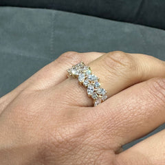 Marquise and Round Scatter Half Eternity Ring Crafted in 18K Yellow Gold