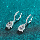 0.20Ct Lab Grown Diamond Pear Dangle Drop Earrings in White Gold
