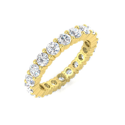0.50-3.50 Carat Lab-Grown Round Cut D/VVS Diamond Prong Set Full Eternity Ring.