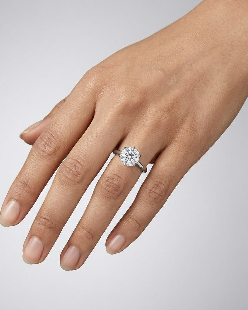2 Carat Lab Diamond Engagement Ring – High Set in Platinum