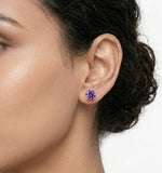 4mm Amethyst Stud Earrings in 9k White Gold