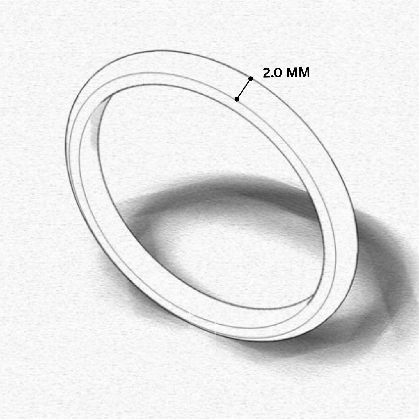 D" Shape Plain Wedding Band for Women | UK Made Gold & Platinum Ring