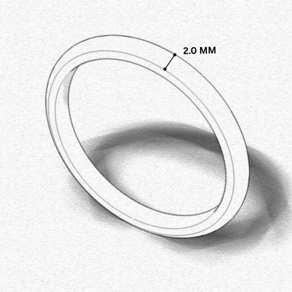 D" Shape Plain Wedding Band for Women | UK Made Gold & Platinum Ring