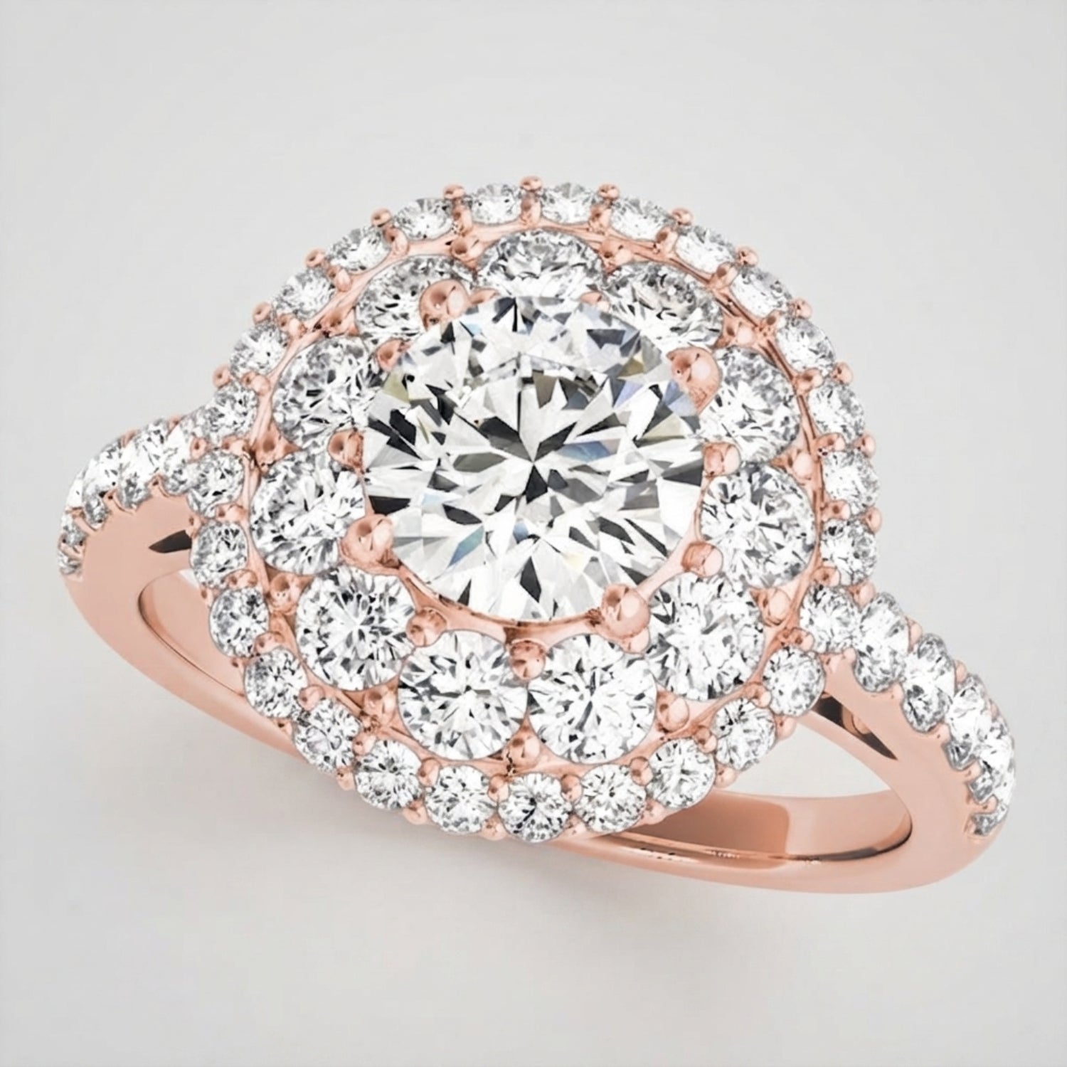 3.00 Carat Lab Grown Round Cut Diamond Halo Ring Gift Girlfriend