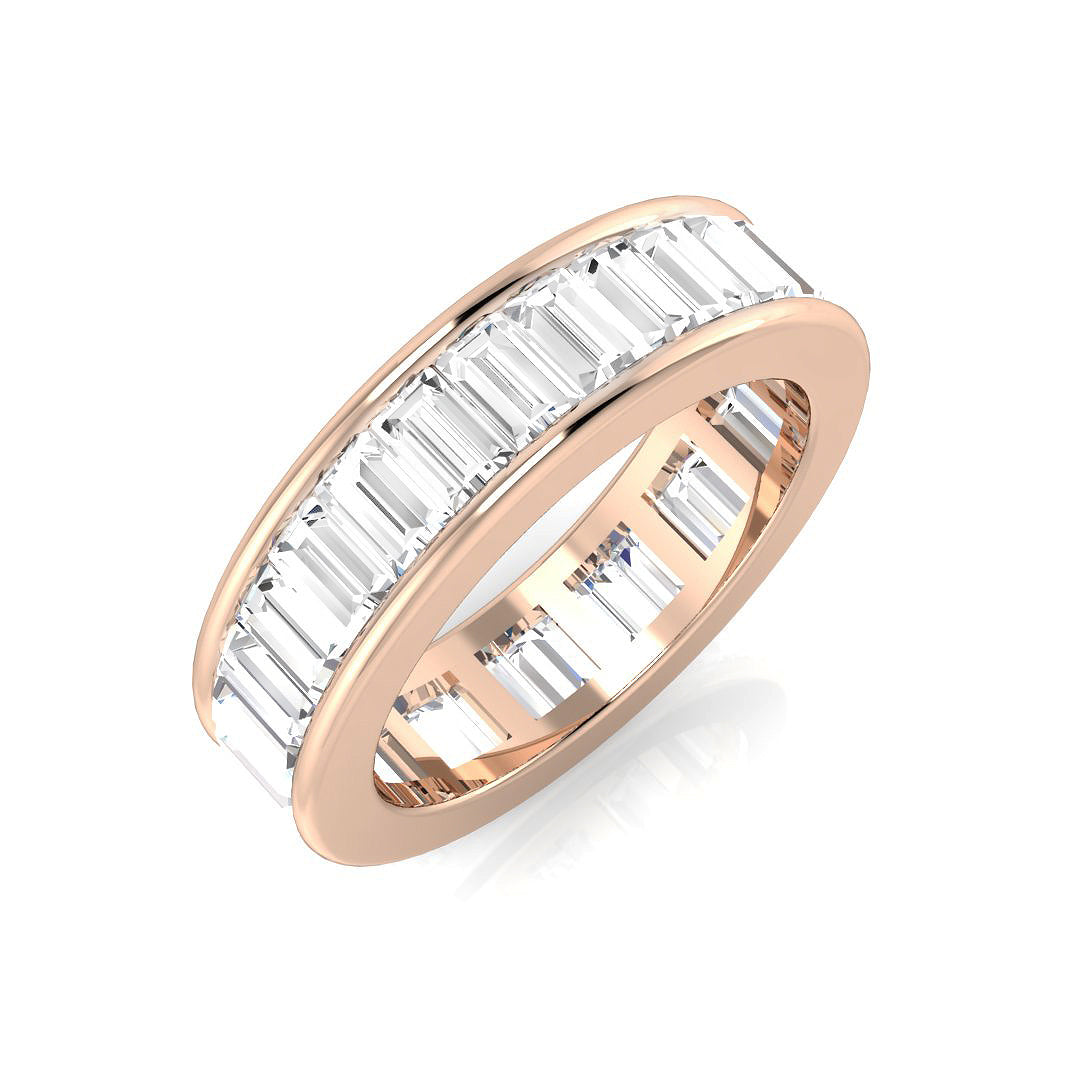 0.50-3.00ct Lab-Grown Baguette Cut D/VVS Diamond Channel Set Full Eternity Ring.