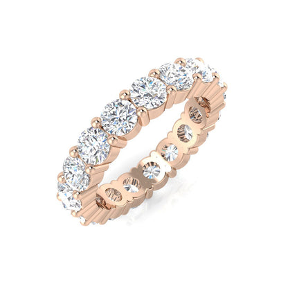0.50-3.50 Carat Lab-Grown Round Cut D/VVS Diamond Prong Set Full Eternity Ring.