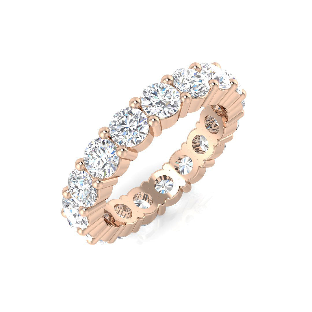 0.50-3.50 Carat Lab-Grown Round Cut D/VVS Diamond Prong Set Full Eternity Ring.