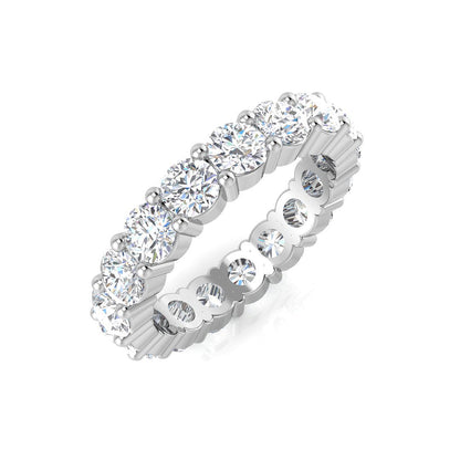 0.50-3.50 Carat Lab-Grown Round Cut D/VVS Diamond Prong Set Full Eternity Ring.