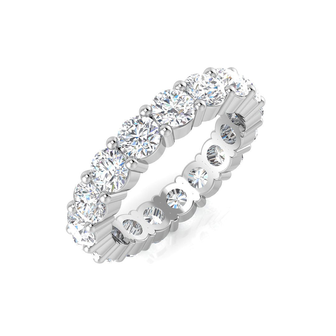 0.50-3.50 Carat Lab-Grown Round Cut D/VVS Diamond Prong Set Full Eternity Ring.