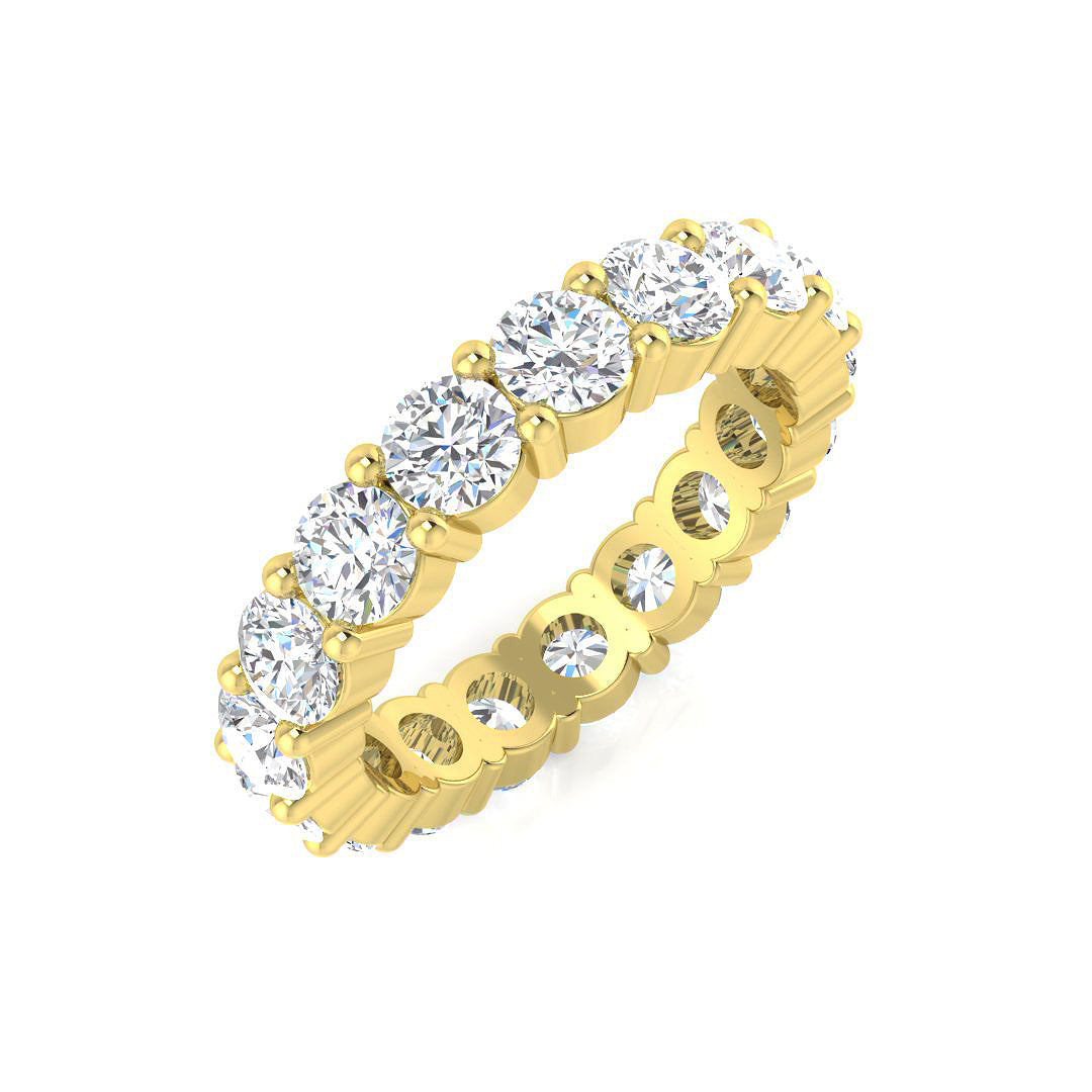 0.50-3.50 Carat Lab-Grown Round Cut D/VVS Diamond Prong Set Full Eternity Ring.