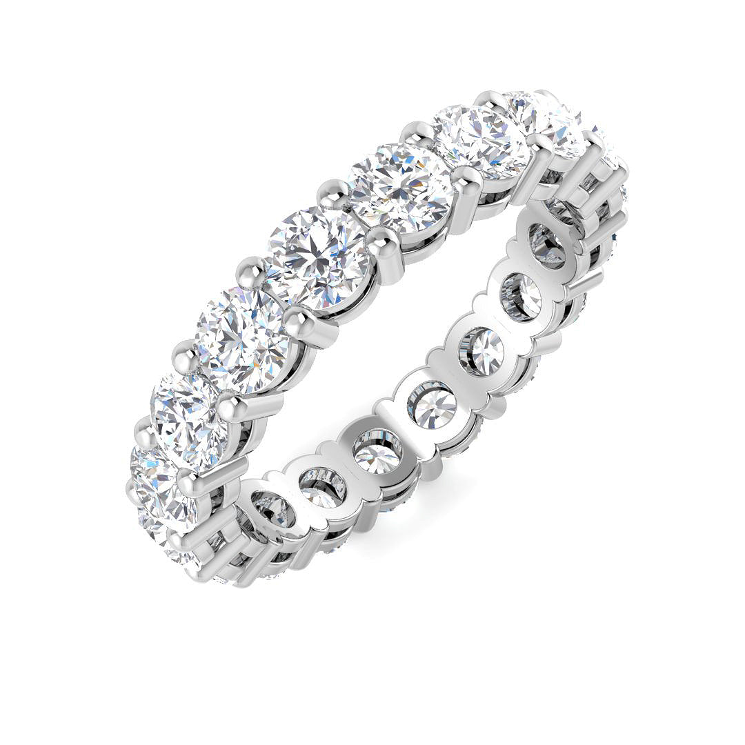 3.00 to 5.00ct Lab-Grown Round Cut D/VVS Diamond Full Eternity Ring.