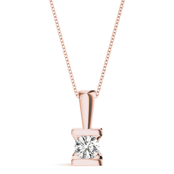  Natural Round Cut Solitaire Diamond Pendant 