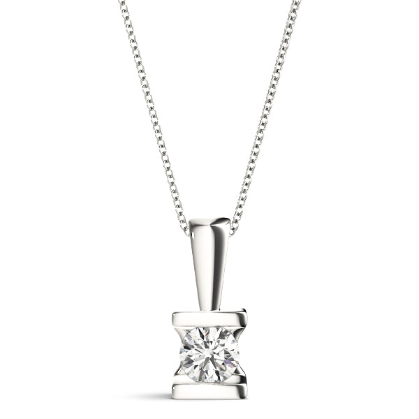  Natural Round Cut Solitaire Diamond Pendant 