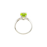 Pear Peridot Solitaire Ring in White Gold