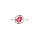 Oval Pink Tourmaline Solitaire Ring in White Gold