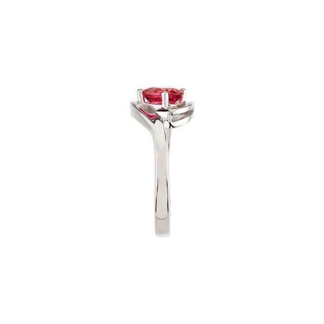 Oval Pink Tourmaline Solitaire Ring in White Gold