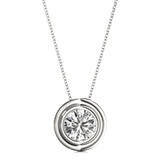 Pendentif serti clos en résine D-VVS de synthèse, taille ronde.