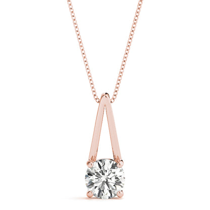 Natural Round Cut 4-Prong Solitaire Diamond Pendant