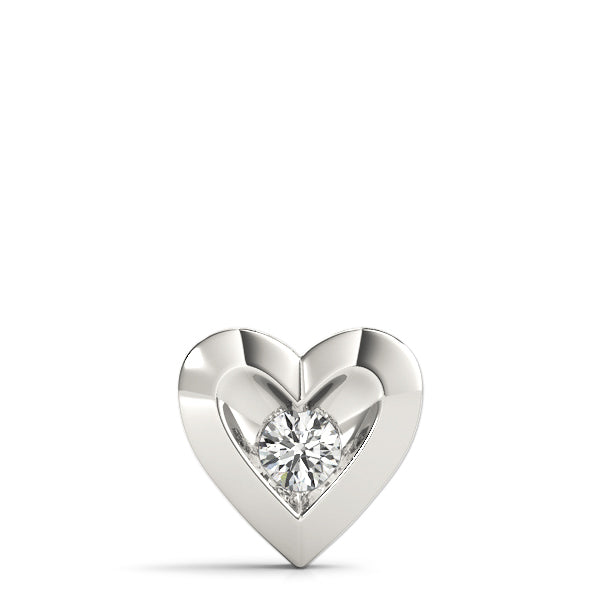 Lab-Grown Round Cut Diamond Heart Shape Necklace Pendant For Women