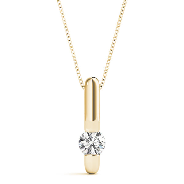 0.20 Ct To 2.00 Ct Round Shape Diamond Bar Necklace