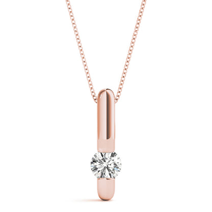 0.20 Ct To 2.00 Ct Round Shape Diamond Bar Necklace