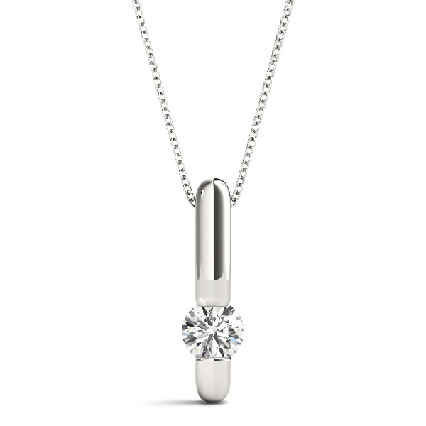 0.20 Ct To 2.00 Ct Round Shape Diamond Bar Necklace