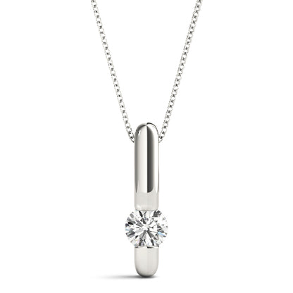 0.20 Ct To 2.00 Ct Round Shape Diamond Bar Necklace