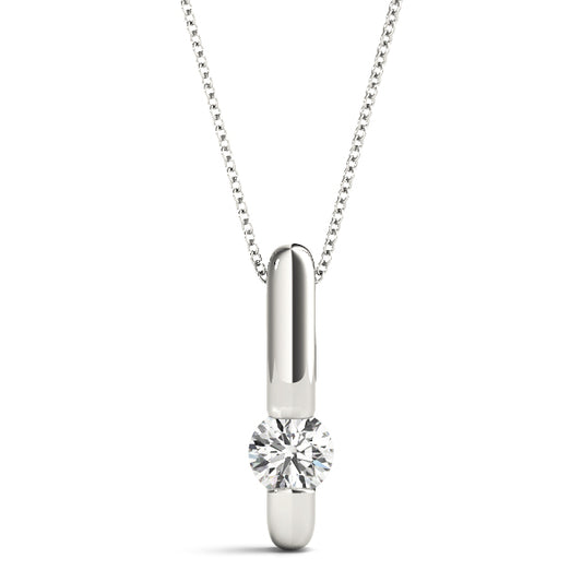 0.20 Ct To 2.00 Ct Round Shape Diamond Bar Necklace