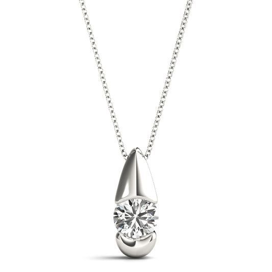 Diamond-Cut Teardrop Necklace