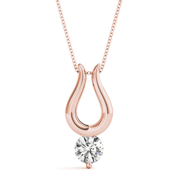 D-VVS Lab-Grown Round Cut Diamond Necklace Pendant For Women.