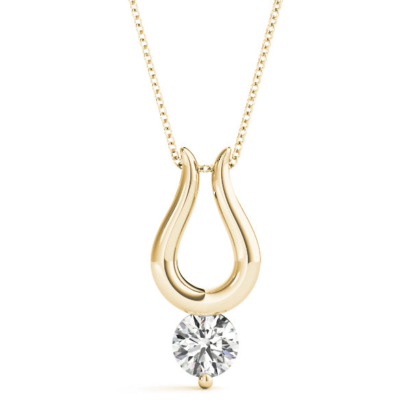 D-VVS Lab-Grown Round Cut Diamond Necklace Pendant For Women.