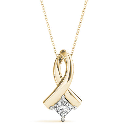 Lab-Grown D-VVS Princess-Cut Diamond Necklace Pendant For Women