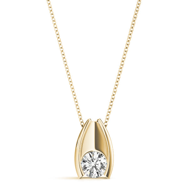 D-VVS Lab-Grown Round Cut Diamond Solitaire Pendant Necklace Jewelry