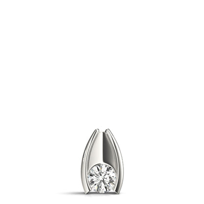 D-VVS Lab-Grown Round Cut Diamond Solitaire Pendant Necklace Jewelry