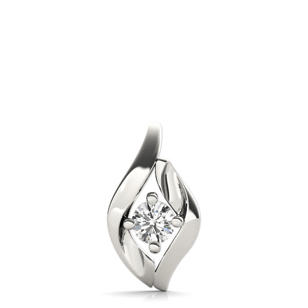 0.25 Ct To 0.75 Ct Natural Round Leaf-Inspired Diamond Pendant