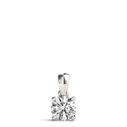 Natural Round Solitaire Diamond Pendant For Women, 4 Claw Set, 0.20 Ct To 2.00 Ct