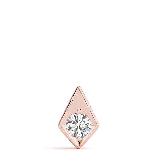 Lab-Grown D-VVS Round Cut  Diamond Triangular Shape Necklace Pendant.