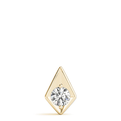 Lab-Grown D-VVS Round Cut  Diamond Triangular Shape Necklace Pendant.