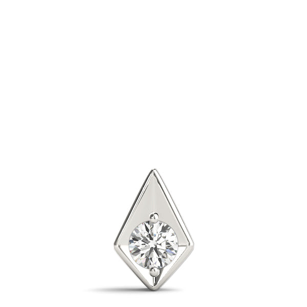 Lab-Grown D-VVS Round Cut  Diamond Triangular Shape Necklace Pendant.