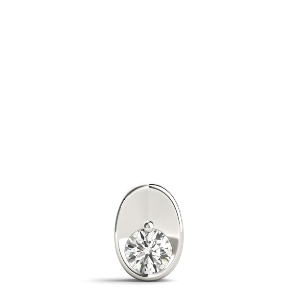 Lab-Grown D-VVS Round Cut Diamond Oval Shape Pendant Necklace For Women