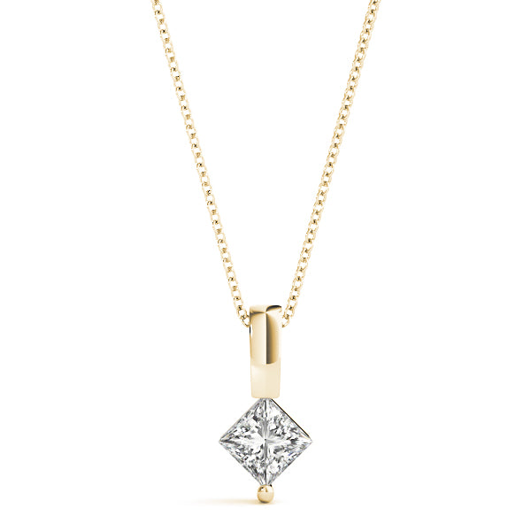 Lab-Grown D-VVS Princess-Cut Diamond Necklace Pendant For Women