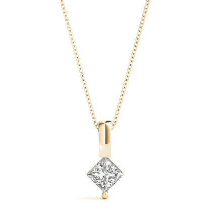 Lab-Grown D-VVS Princess-Cut Diamond Necklace Pendant For Women